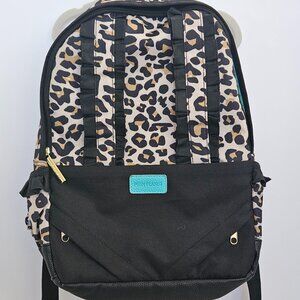 Posh Peanut Ruffled Backpack in Lana Leopard Print